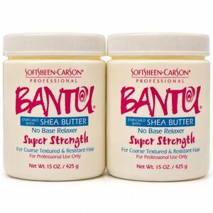 2 Pack SoftSheen Carson Bantu No Base Relaxer Super Strength Shea Butter 15 oz